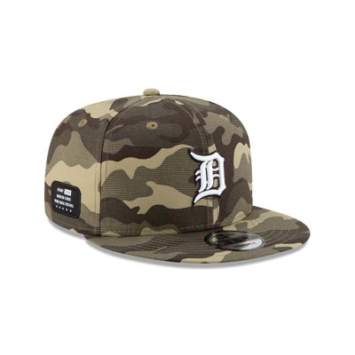 Green Detroit Tigers Hat - New Era MLB Armed Forces Weekend 9FIFTY Snapback Caps USA4371286